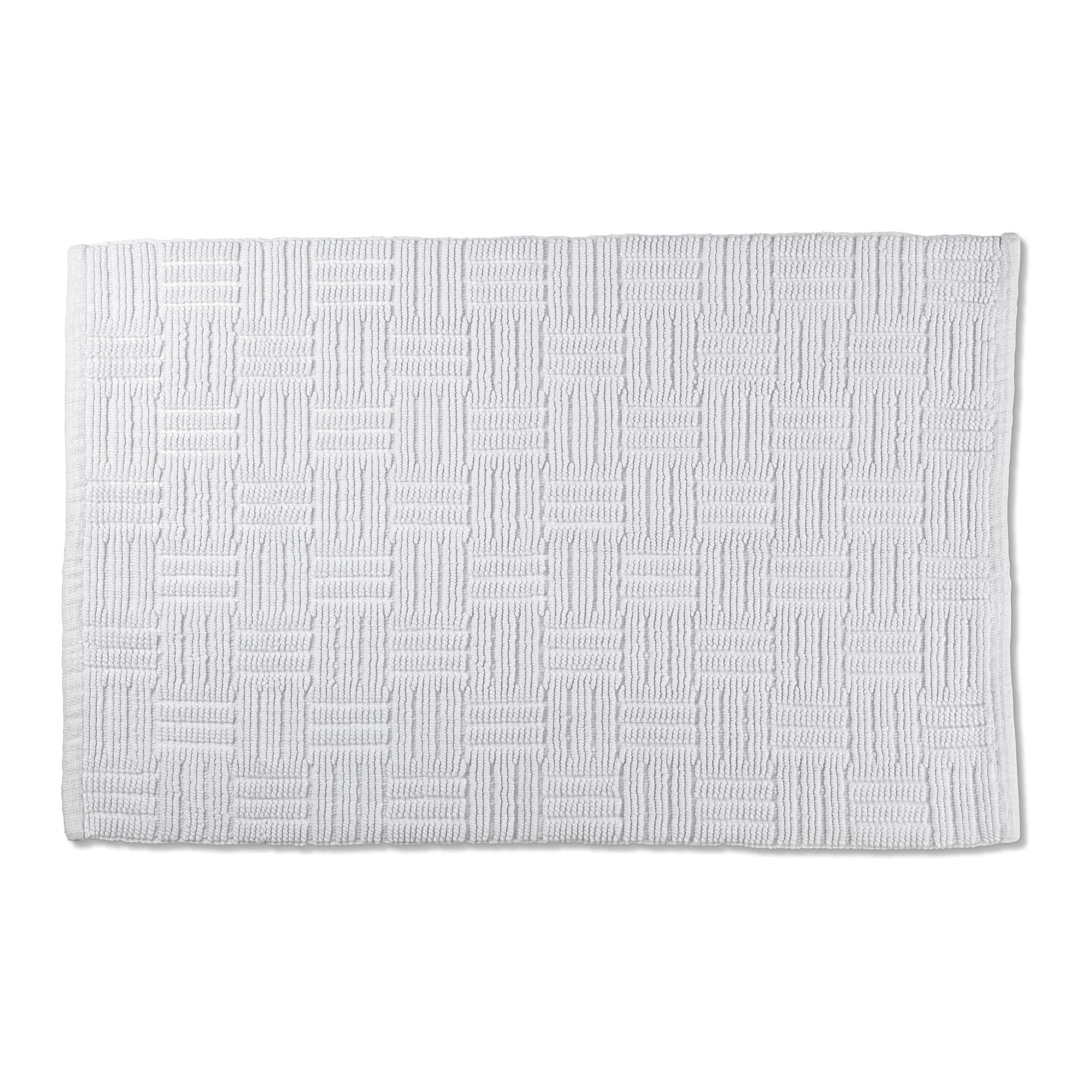kela Leana 23526 Bath Mat 80 cm x 50 cm 100% Cotton White Non-Slip Washable at 30 °C Suitable for Underfloor Heating