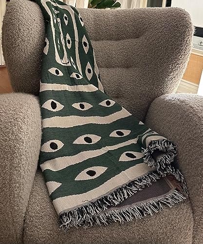 Miniatura 2 de House of Malibu  Manta de playa contra el mal de ojo toalla de meditación toalla de baño de 49 x 59 pulgadas tapiz verde oliva Peshtemal