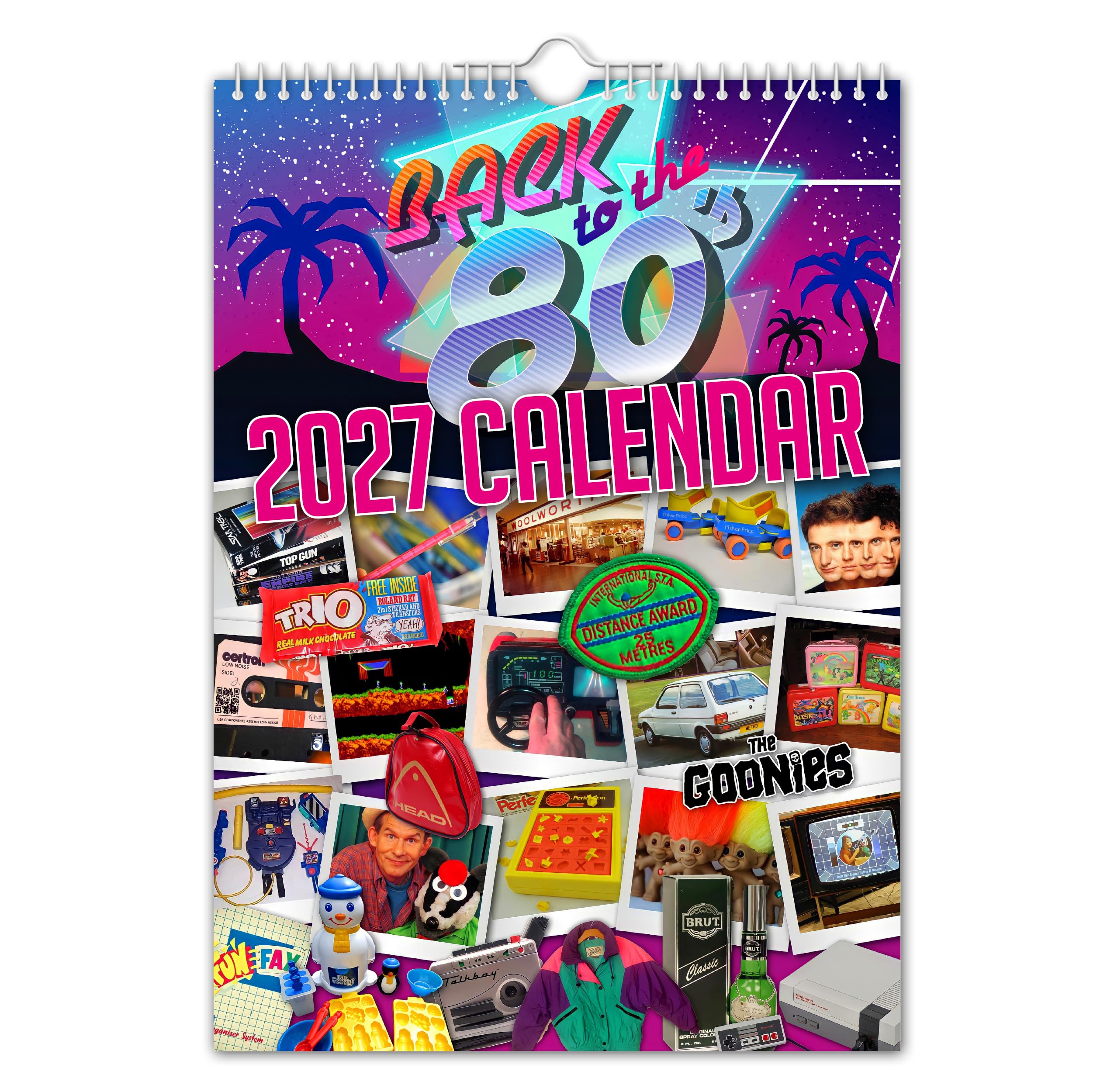 The Calendar King - Back to the 80’s - 2027 Wall Calendar - A4 Size // Nostalgic/Quirky/Christmas/Birthday/Gift Idea/Present/Novelty/Humour/Secret Santa/Year Planner/Office Gift