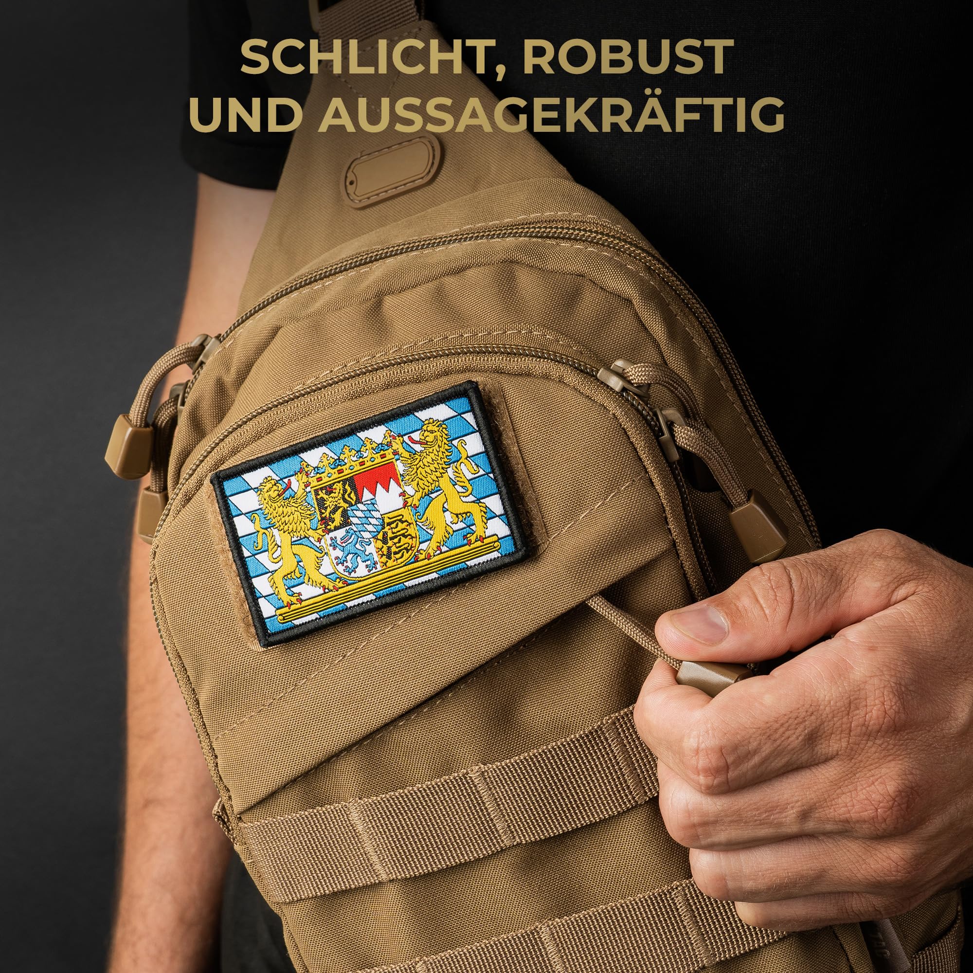 ALPENWOLF Bayern Patch Set – 2er Set Klassisch & Taktisch – 8×5 cm Gewebter Klett Aufnäher mit Bayernwappen – Für Rucksack, Cap, EDC Gear & Patch-Sammlung - 5