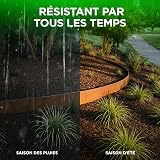 BIBODU Bordure Acier Corten 10 Mètres | Bordure Jardin Exterieur 14cm de Hauteur | Design Flexible & Facile à Installer | Gants, Cale en Bois, Connecteurs et eBook Inclus - 7