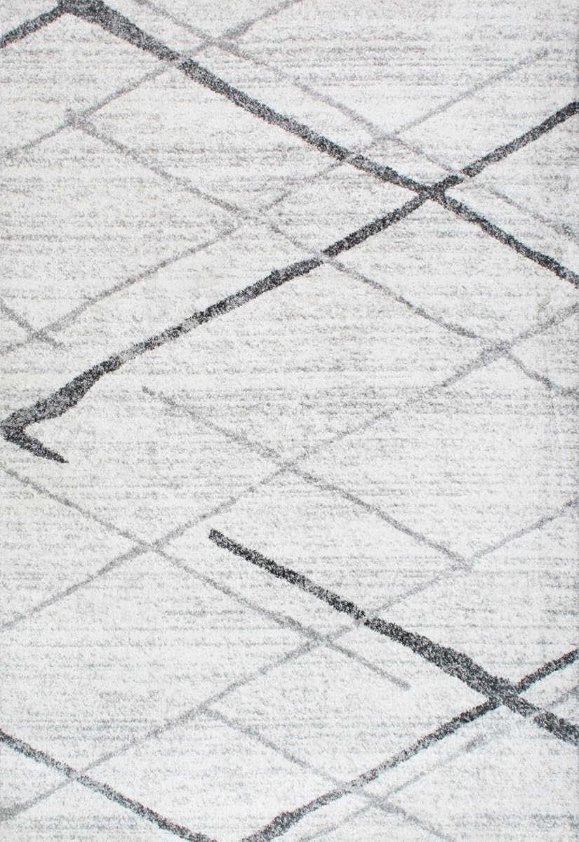 Nuloom Thigpen Grey/Off-White, 4' x 6', Soft and Cozy, High Traffic, Stain Resistant, Easy Clean, Non-Shed, Durable Area Rug for Bedroom, Living Room, Dining Space, Den, Foyer, Entryway