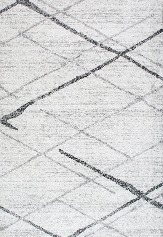 Nuloom Thigpen Grey/Off-White, 4' x 6', Soft and Cozy, High Traffic, Stain Resistant, Easy Clean, Non-Shed, Durable Area Rug for Bedroom, Living Room, Dining Space, Den, Foyer, Entryway