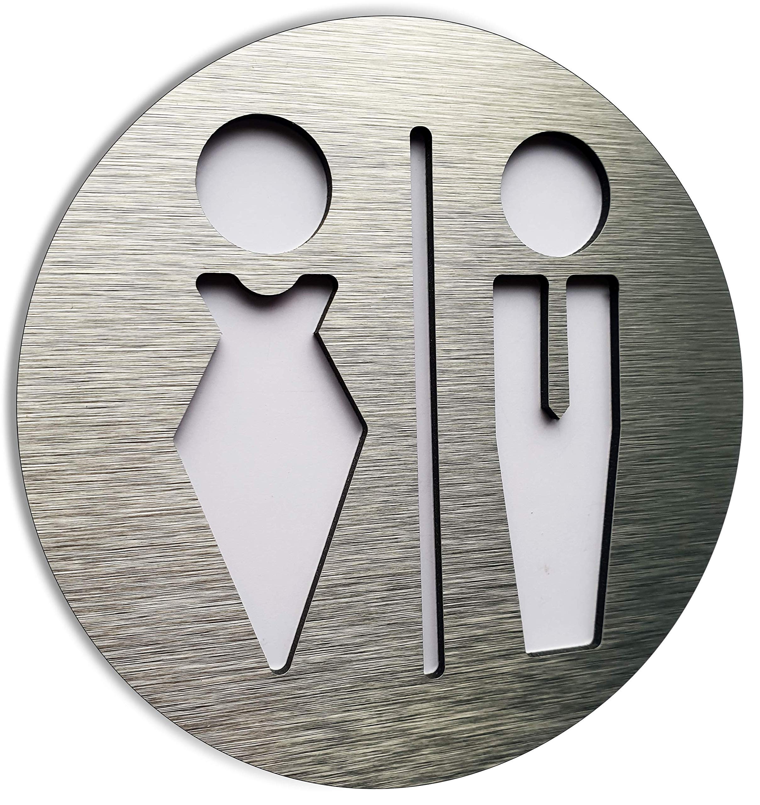 Buy BSYDESIGN Bathroom Unisex WC Door Sign Restroom Wall/Door Symbol