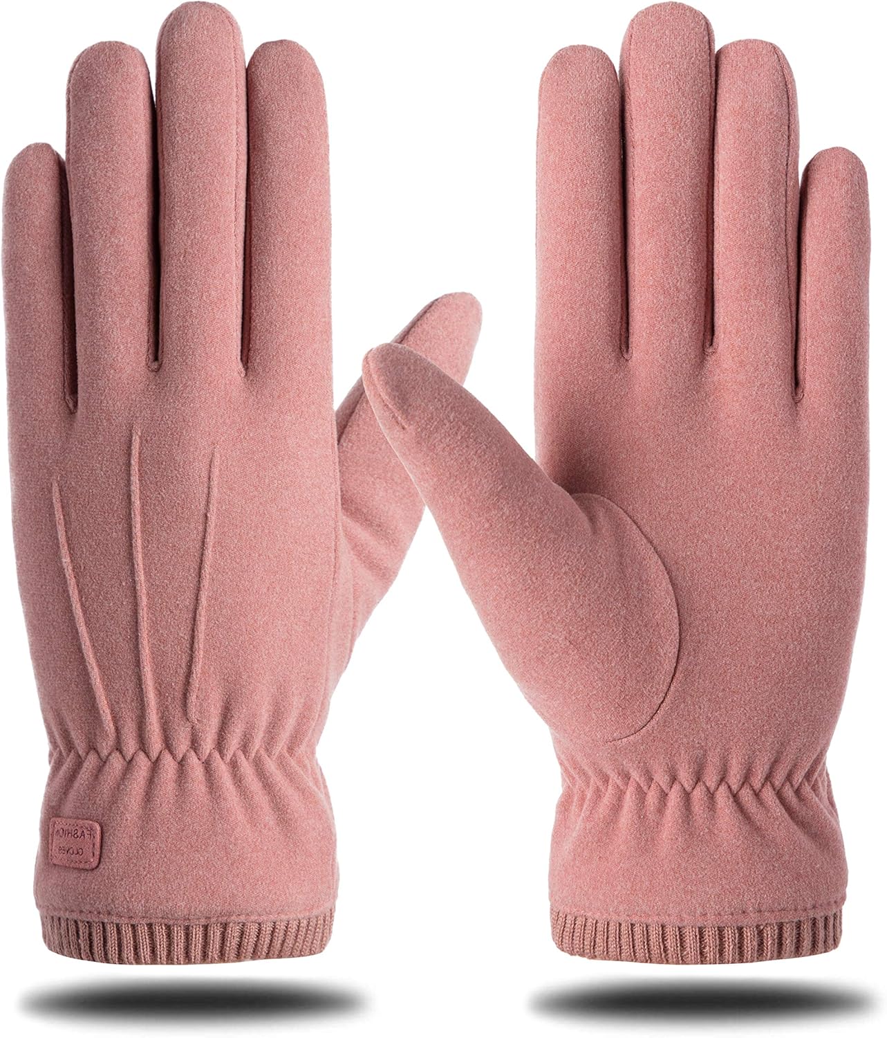 Womens Winter Gloves Touch Screen Warm Thermal Soft Lining Elastic Cuff Cold Weather Windproof Gloves Pink at  Women’s Clothing store