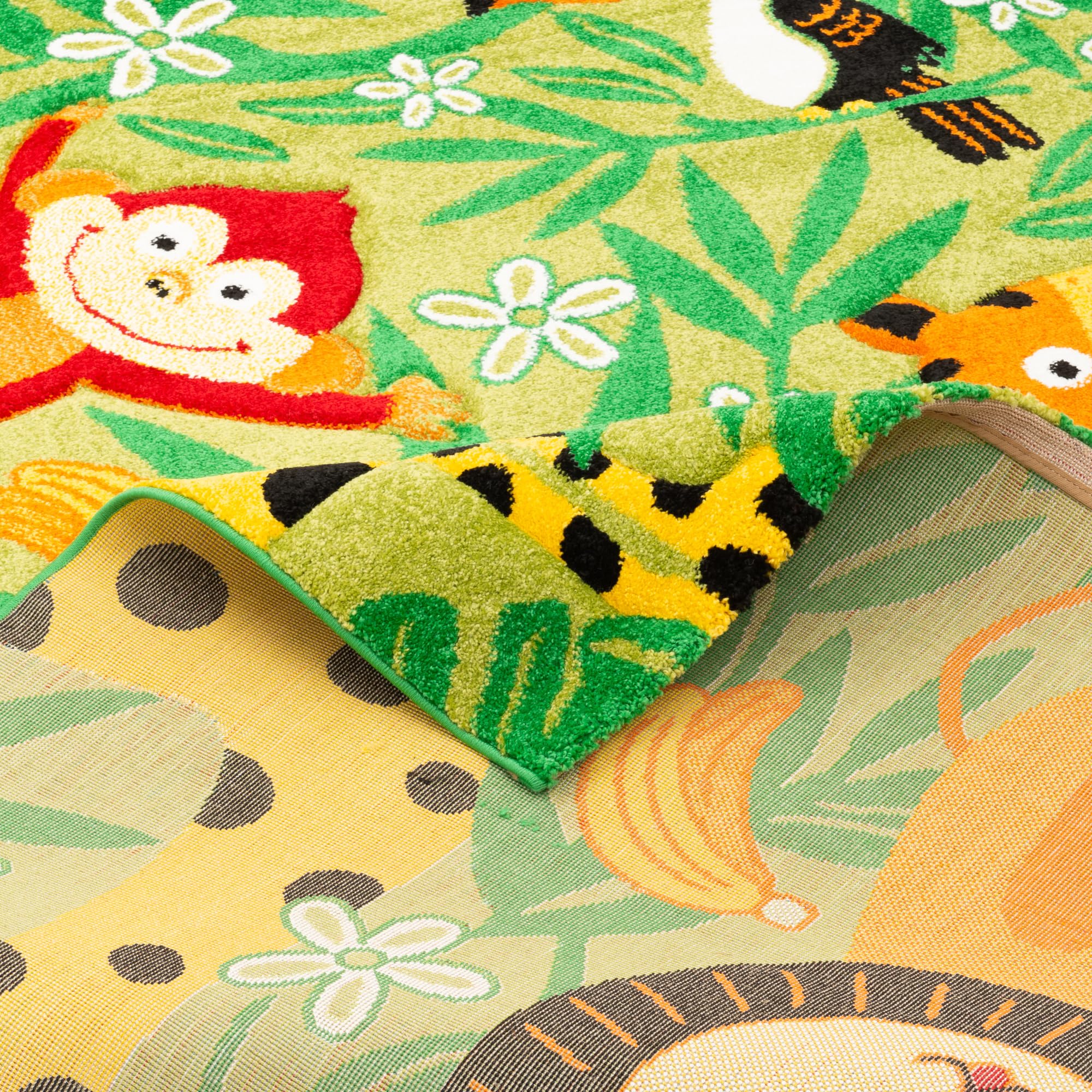 Pergamon Maui Kids - Tapis pour Enfant - Safari Vert - 5 Tailles