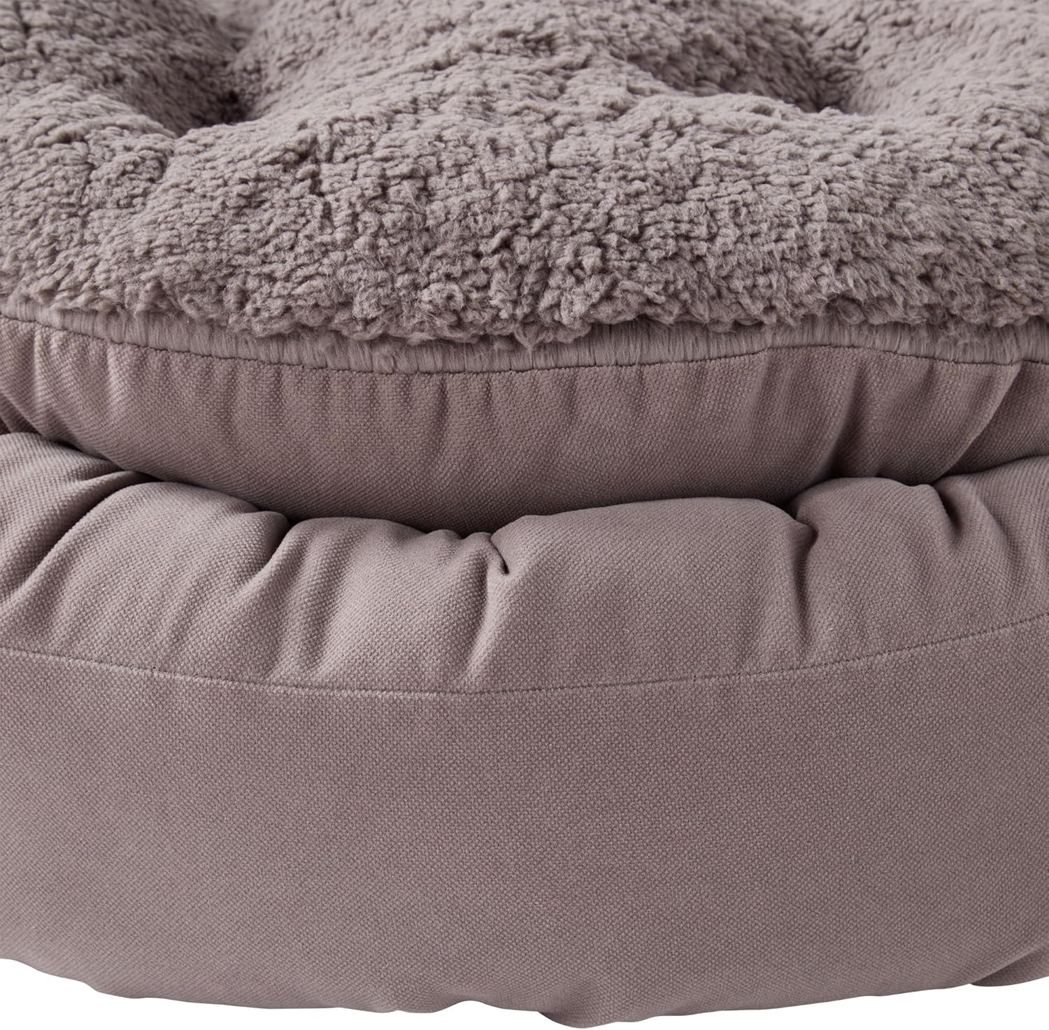 Happy Hounds Chloe Cuddler Donut Cat Bed with Sherpa Pillow Gray
