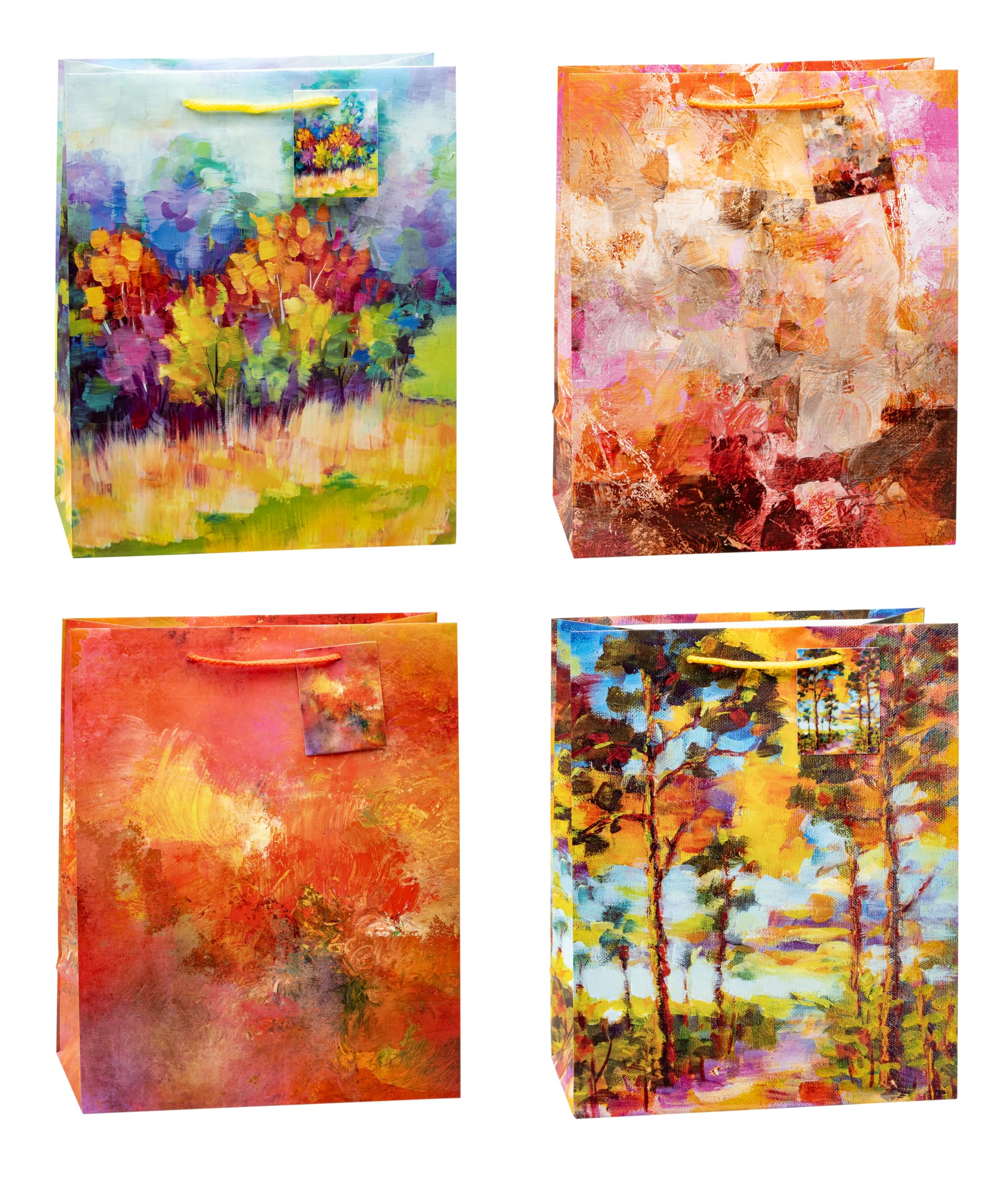 K3T Torebki na prezenty ART ON CANVAS, 4 sztuki, rozmiar: duże (wys. x szer. x gł. 32 x 26 x 13,5 cm), nr art. 87319