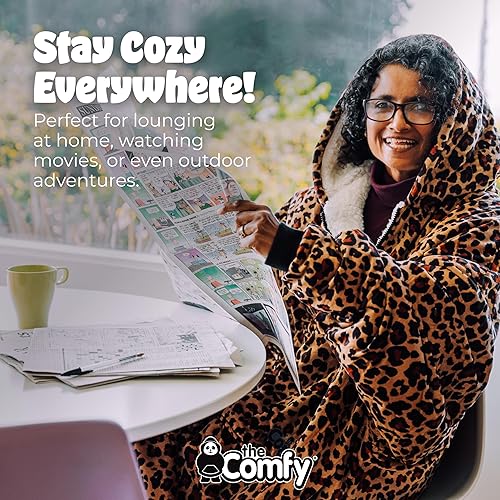 Miniatura 246 de THE COMFY Original - Manta de forro polar de microfibra con forro sherpa, diseño de gran tamaño con capucha y bolsillo de Shark Tank Aqua
