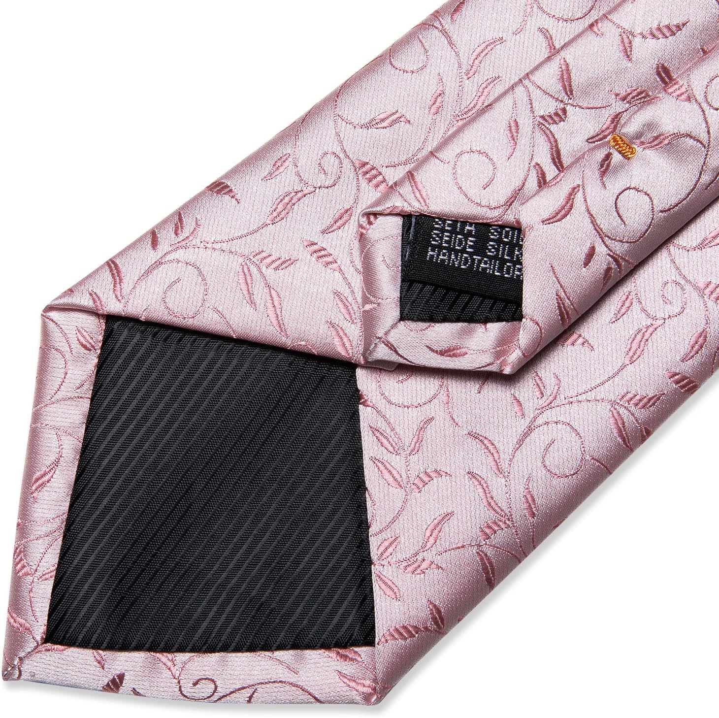 DiBanGu Silk Floral Ties for Men Woven Paisley Necktie and Tie Clip Handkerchief Cufflinks Set for Party Wedding - Image 6