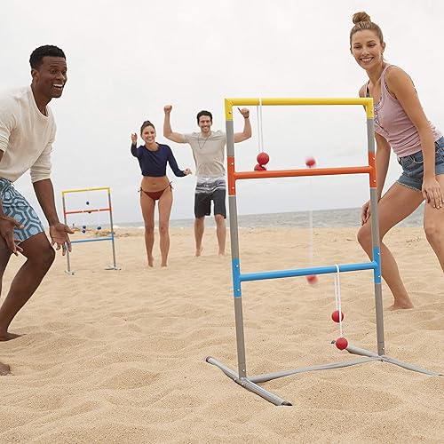 Miniatura 9 de Franklin Sports - Juego de pelotas, incluye 2 pelotas, con bases ponderadas y 6 bolas - Escalera de golf para jugar al aire libre en la playa o el