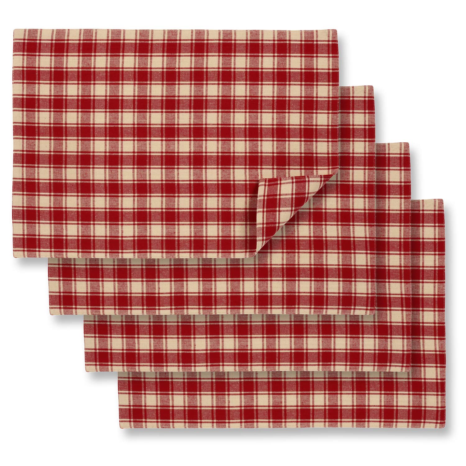 Buy Cackleberry Home Red and Cream French Check Placemats 13 x 19
