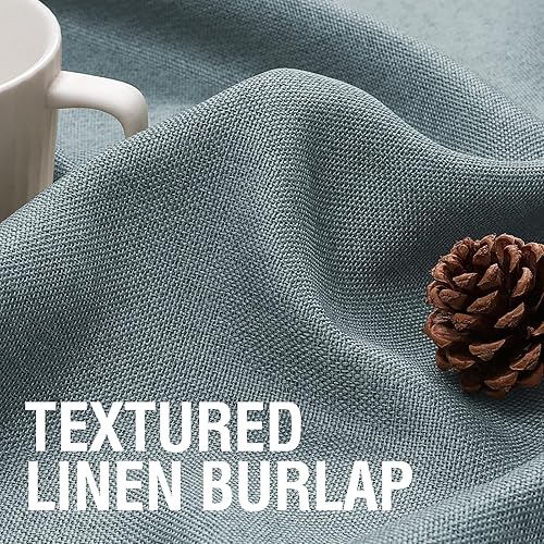 Miniatura 37 de H.VERSAILTEX Cortinas opacas de lino de 96 pulgadas de largo con aislamiento térmico para oscurecer la habitación, cortinas de lino con textura