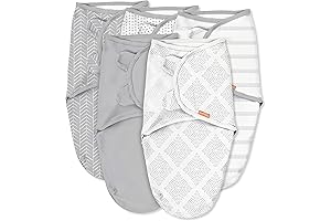 SwaddleMe Original Swaddle Wrap: 5-Pack of Small-Sized (0-3 Months) Snugly Soft Grays