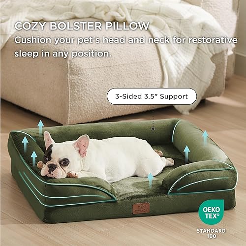 Vista 248 de Bedsure - Cama ortopédica mediana para perros, sofá cama impermeable para perros medianos, espuma de soporte con funda extraíble y lavable, forro
