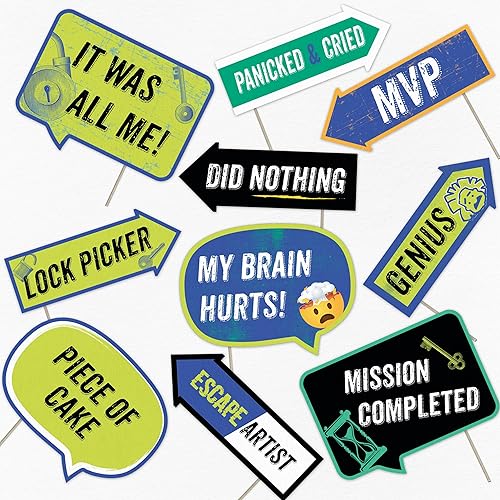 Escape Room We Escaped - Accesorios para cabina de fotos Decoraciones de fiesta temática misteriosa de alto secreto Suministros de fotografía