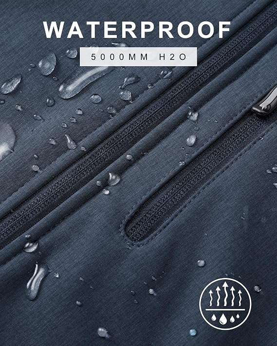 33,000ft Men's Waterproof Softshell Jackets Fleece Lined Hooded Outerwear