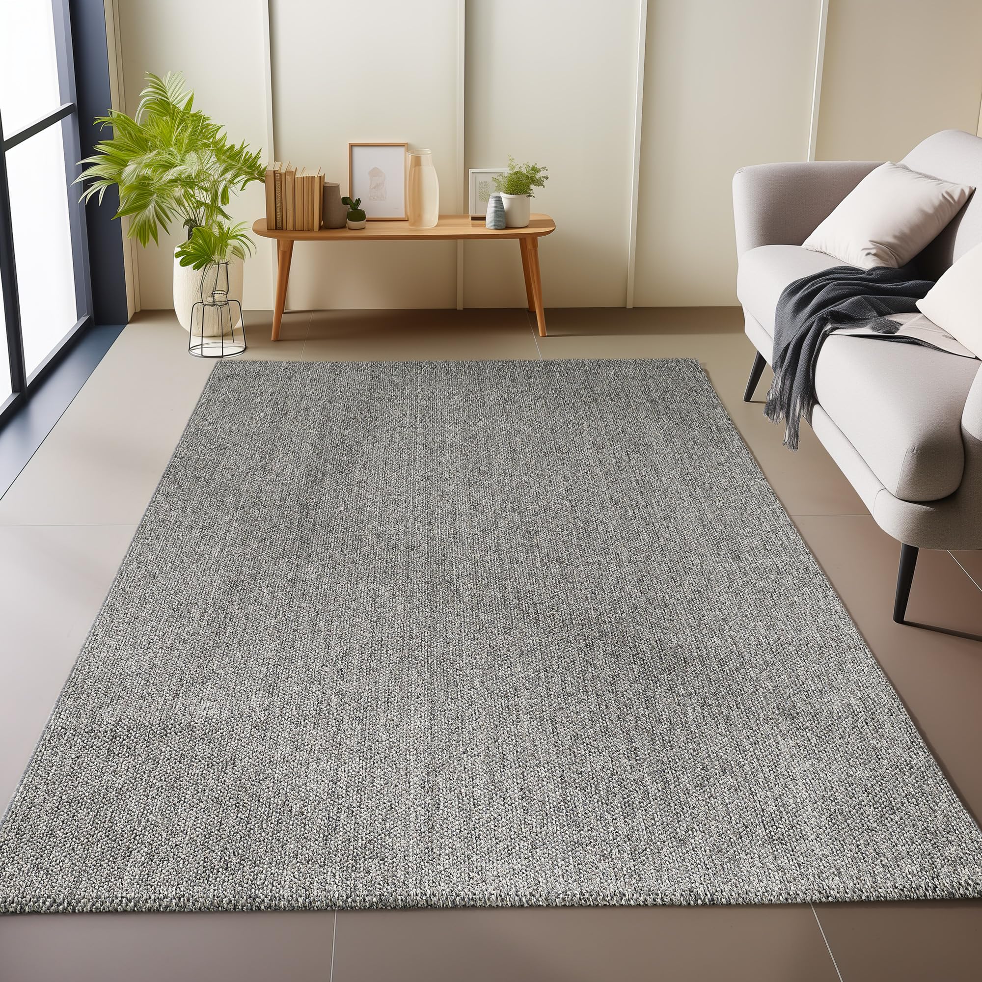 Carpetsale24 Teppich Wohnzimmer Einfarbig Schlingenflor, Weich & Pflegeleicht, Modernes Uni Design, Für Schlafzimmer Flur Büro, In Rund & Rechteckig, Verschiedene Größen