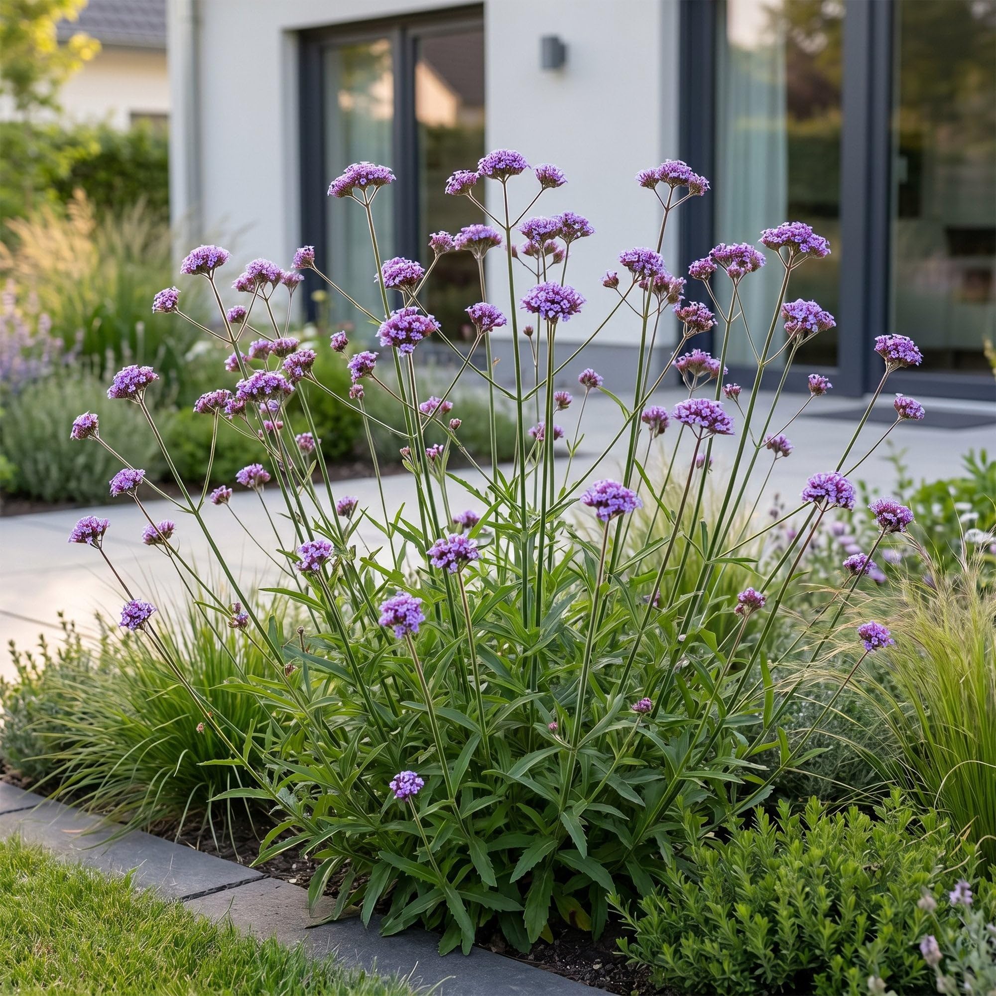 Green boutiQ - Plante vivace - Verbena bonariensis - Verveine de Buenos Aires - Attire abeilles et papillons - Violet - 24 Plantes - Pot 11cm - Hauteur 15-25cm