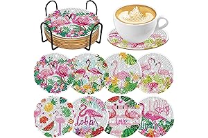 Diamond Art Painting Coasters: Flamingo Paradise
