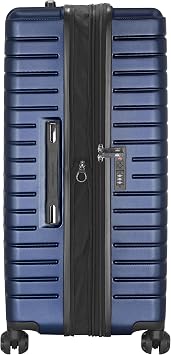 Traveler's Choice Archer Polycarbonate Hardside Spinner Luggage Set,Tie Down Straps, Blue, Checked 29-Inch