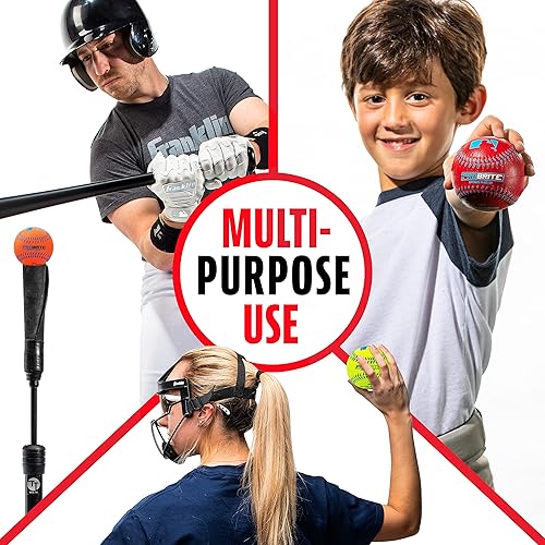 Miniatura 7 de Franklin Sports - Pro Brite - Pelota de Goma de Neón para Teeball - MLB - Tball Juvenil - Béisbol + Sóftbol - Uso Interior y Exterior