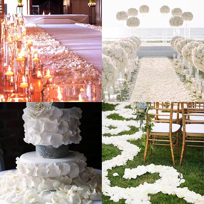 Pétalos de rosa secos blancos 100g para boda miniatura 8