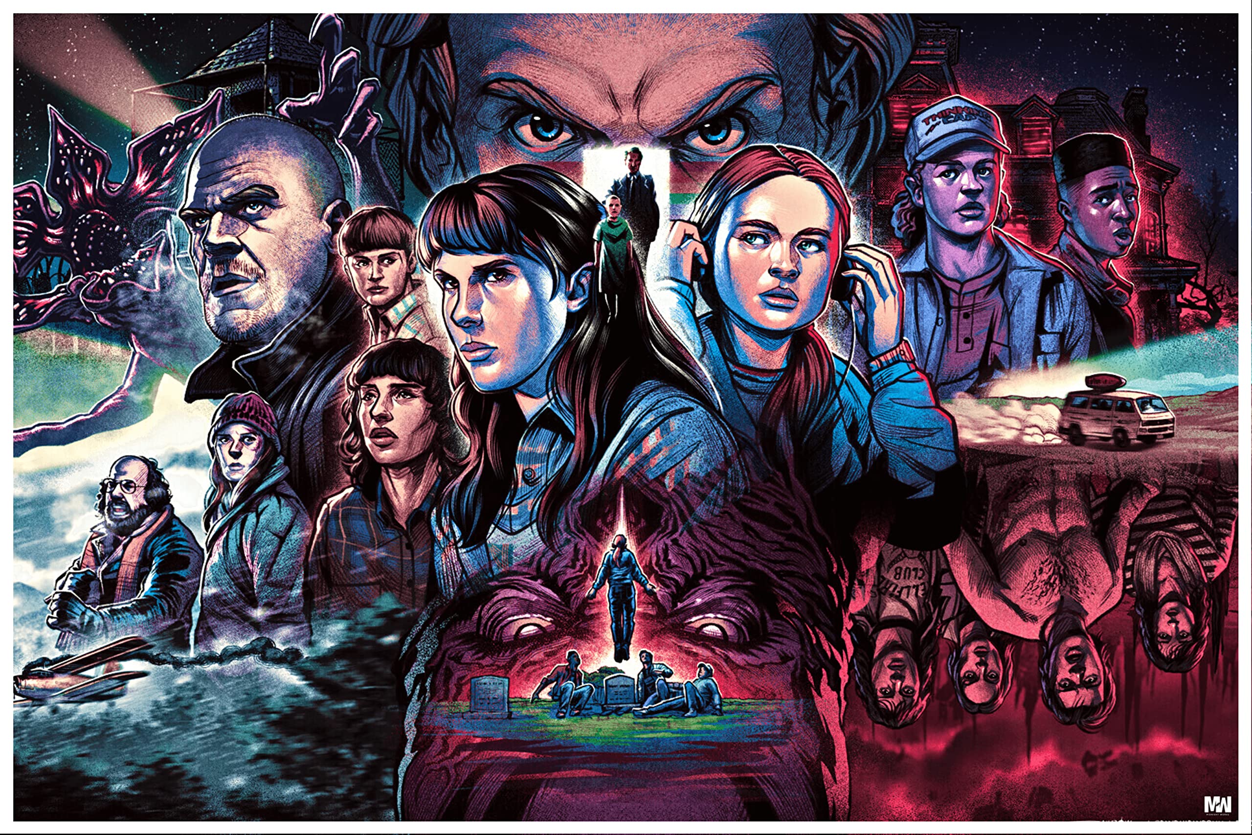 Midnight Works Stranger Things Season 4 Poster 18 x 12 inch 300 GSM