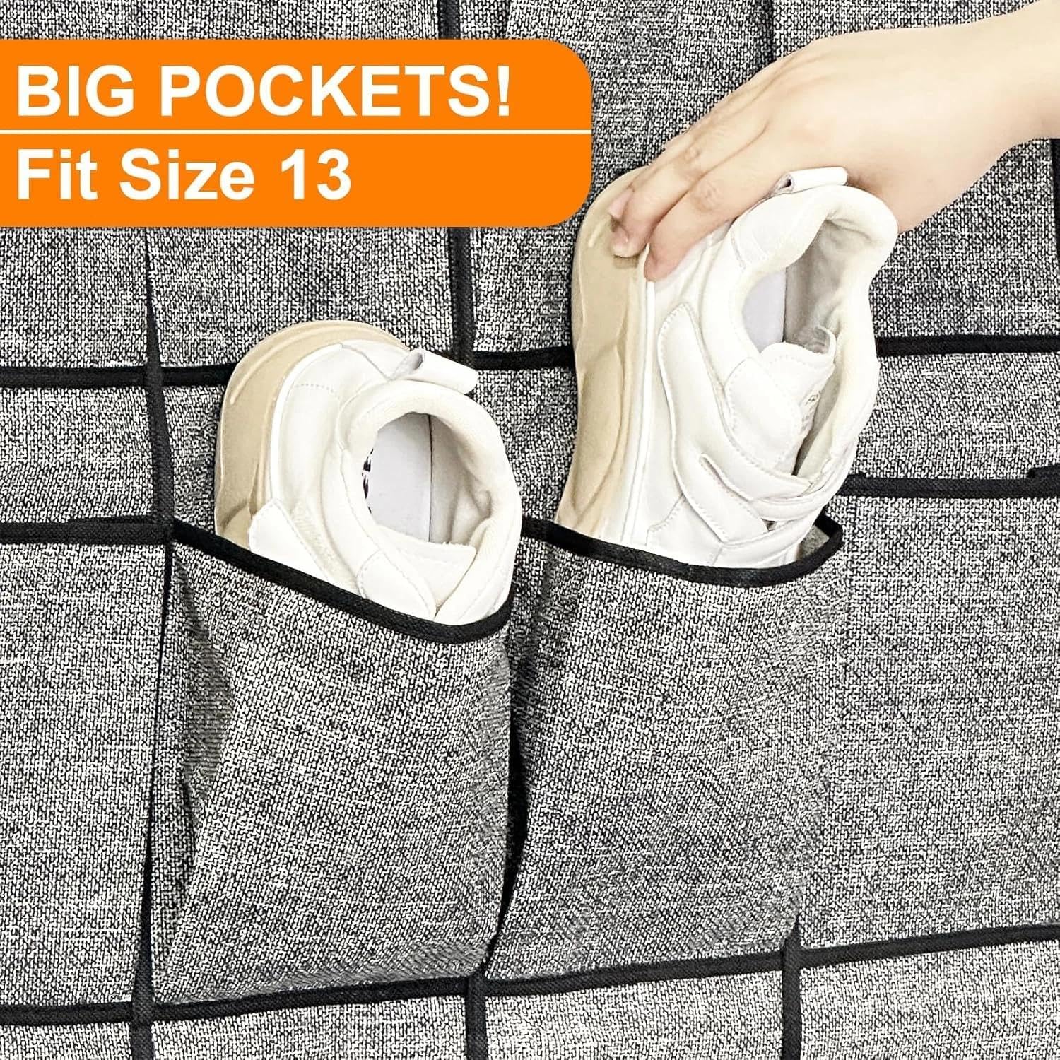 for Over Door Shoe Organizer 24 Pocket Hanging Closet Rack Storage Holder Black, Shoe Organizer, Hanging Closet Rack, Storage Holder