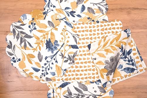 Miniatura 5 de C&F Home Mantel individual rectangular de algodón festoneado de 13 x 19 pulgadas, diseño floral natural para el hogar, para todas las estaciones,