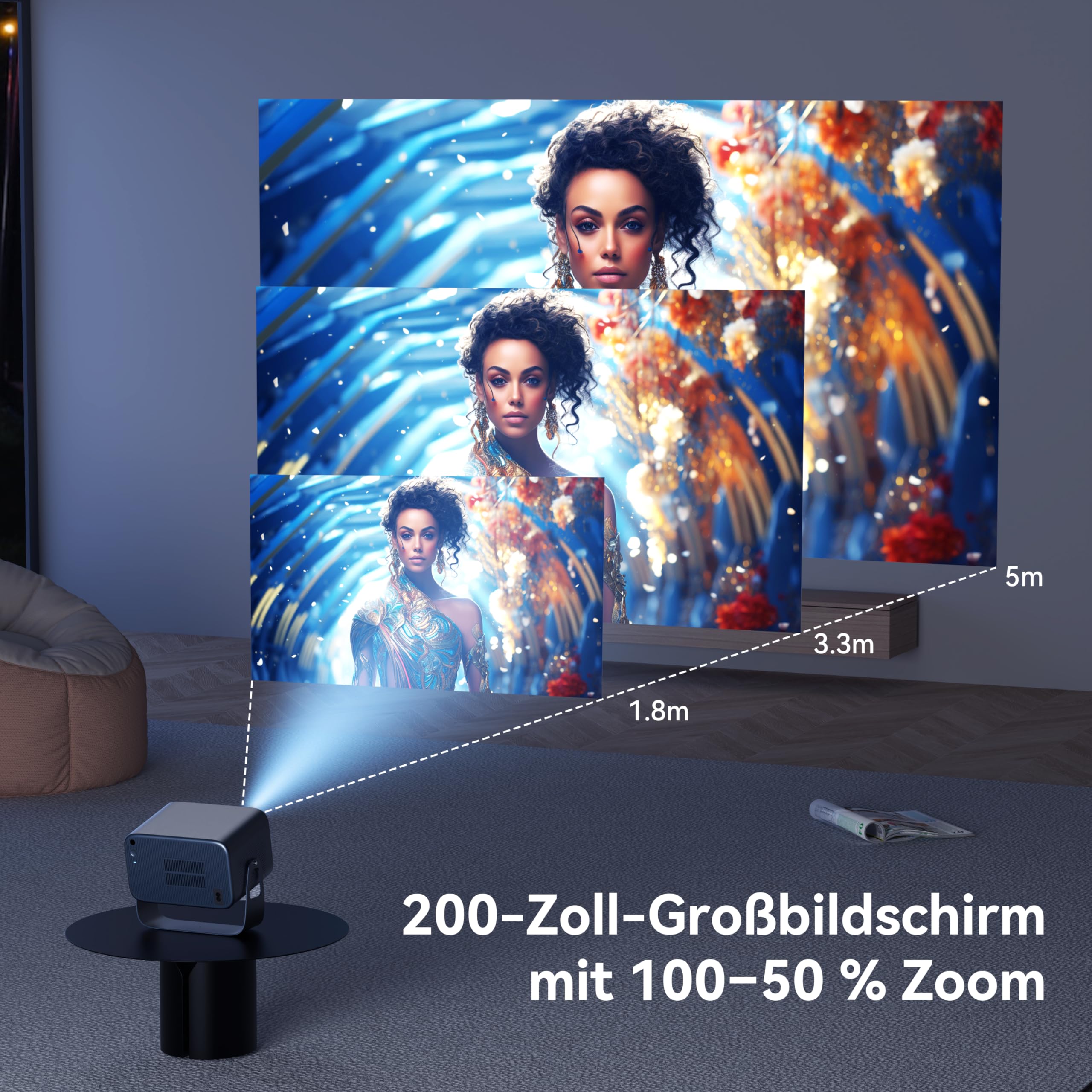 Amazon.co.jp: Polocsh プロジェクター 天井投影 【 360°回転