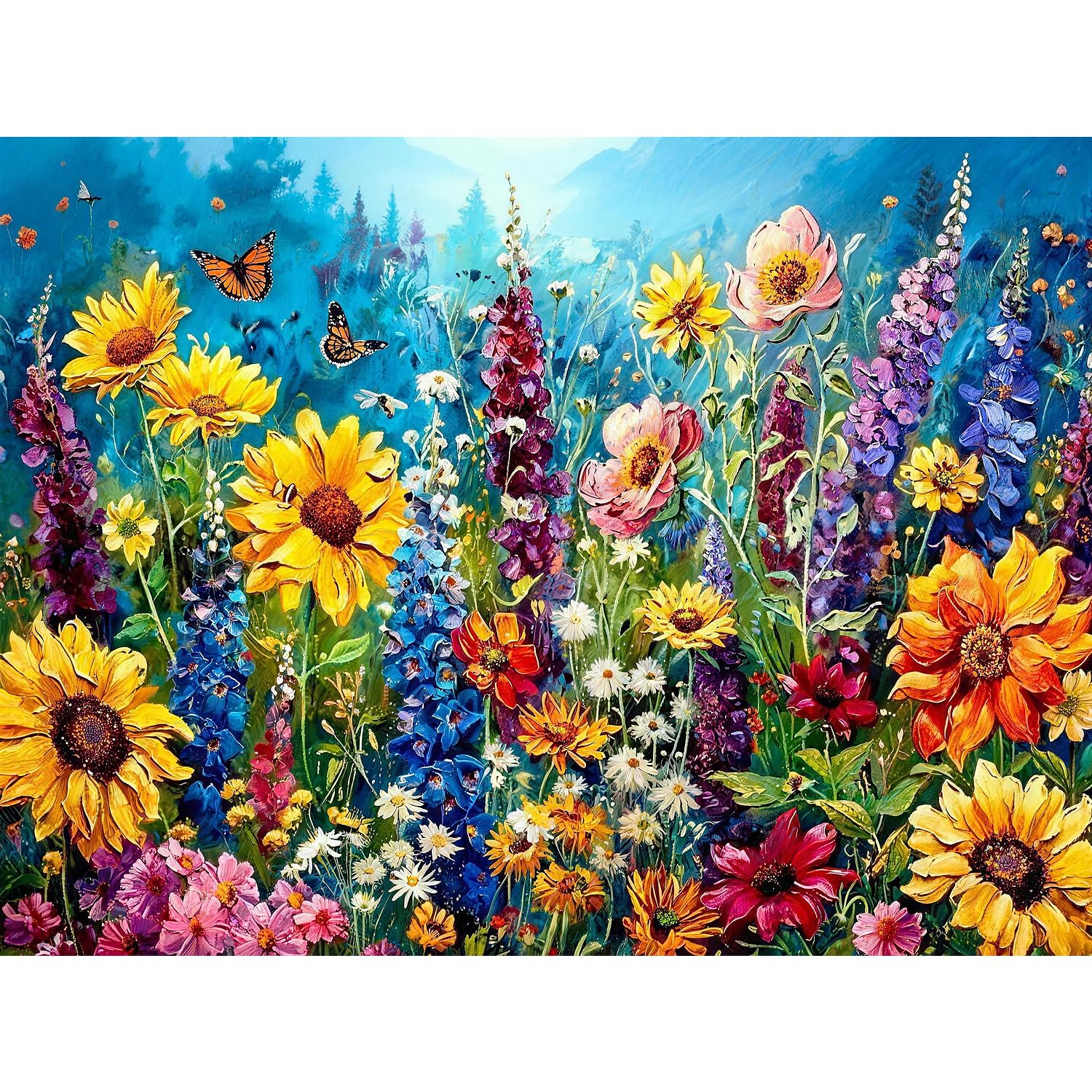 Yveszomi Blooming Flowers Paint by Nnumbers for Adults-Flowers Painting by Numbers for Adults,DIY Oil Adult Paint by Numbers Canvas Kits Perfect for Gifts,Home Decor 12x16in โ image 1