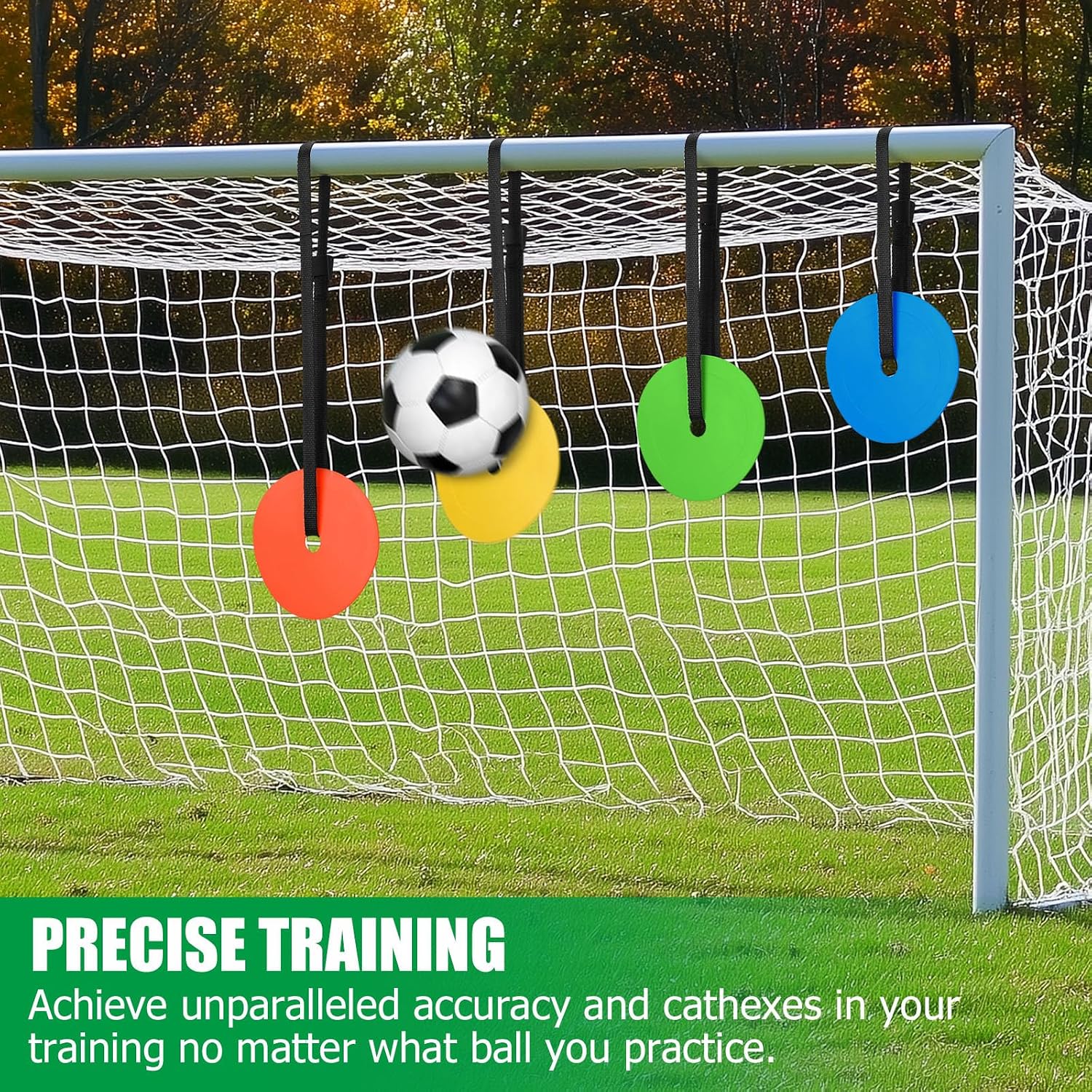 TOBWOLF 4PCS Soccer Goal Target, Soccer Goal Shooting with Adjustable Extra-Long Strips to Enhance Shooting Accuracy Speed for Lacrosse Hockey Baseball