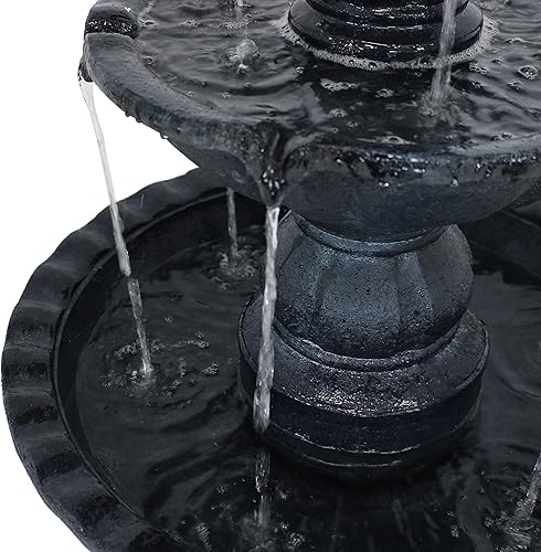 Miniatura 17 de Sunnydaze - Fuente de agua de piña de 52 pulgadas y 4 niveles para exteriores, fuente alta para jardín, patio o patio, tierra Bronceado