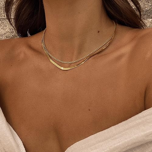 Miniatura 3 de Collar de espiga para mujer, delicado collar de oro, serpiente chapada en oro de 14 quilates, gargantilla de cadena de oro, collares simples