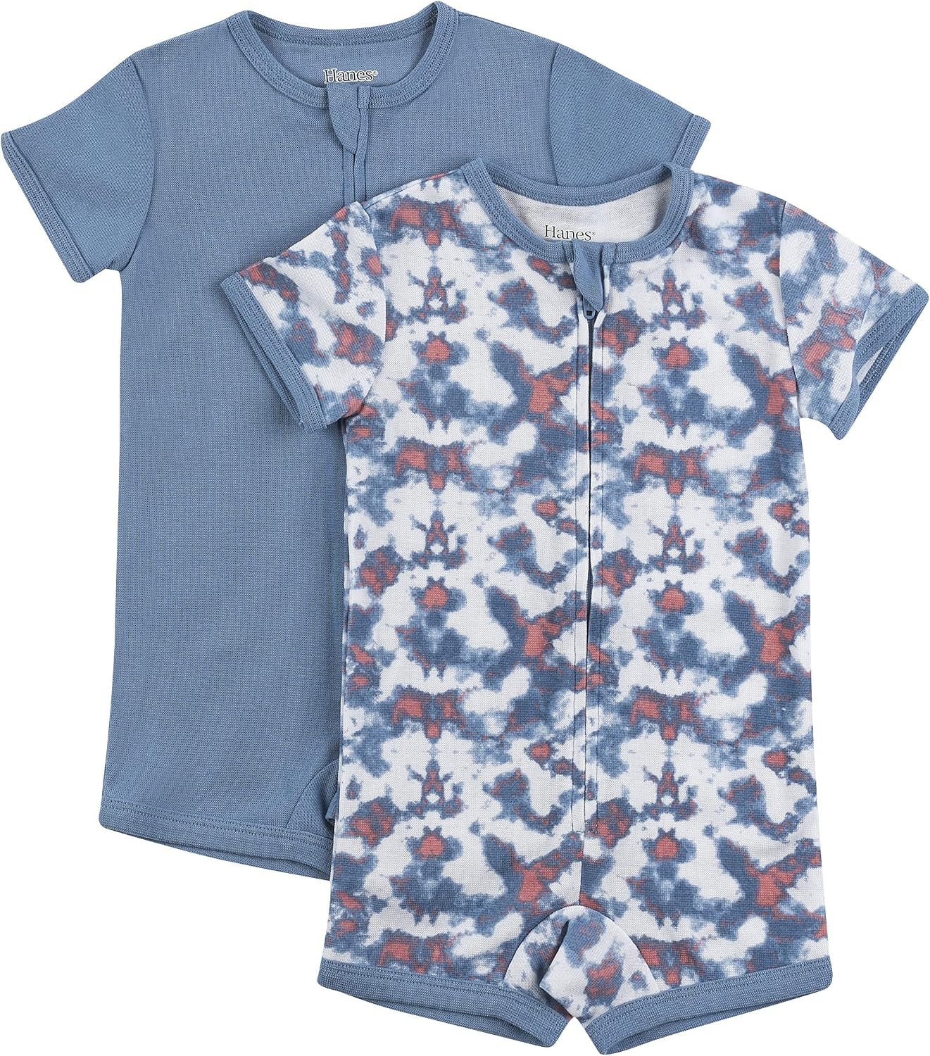 Hanes Baby Rompers, Ultimate Zippin Short Sleeve Romper for Boys & Girls, 2-Pack image 5