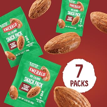 Emerald Dry Roasted Seasoned Almonds, 100-Calorie Packs, 7 Count