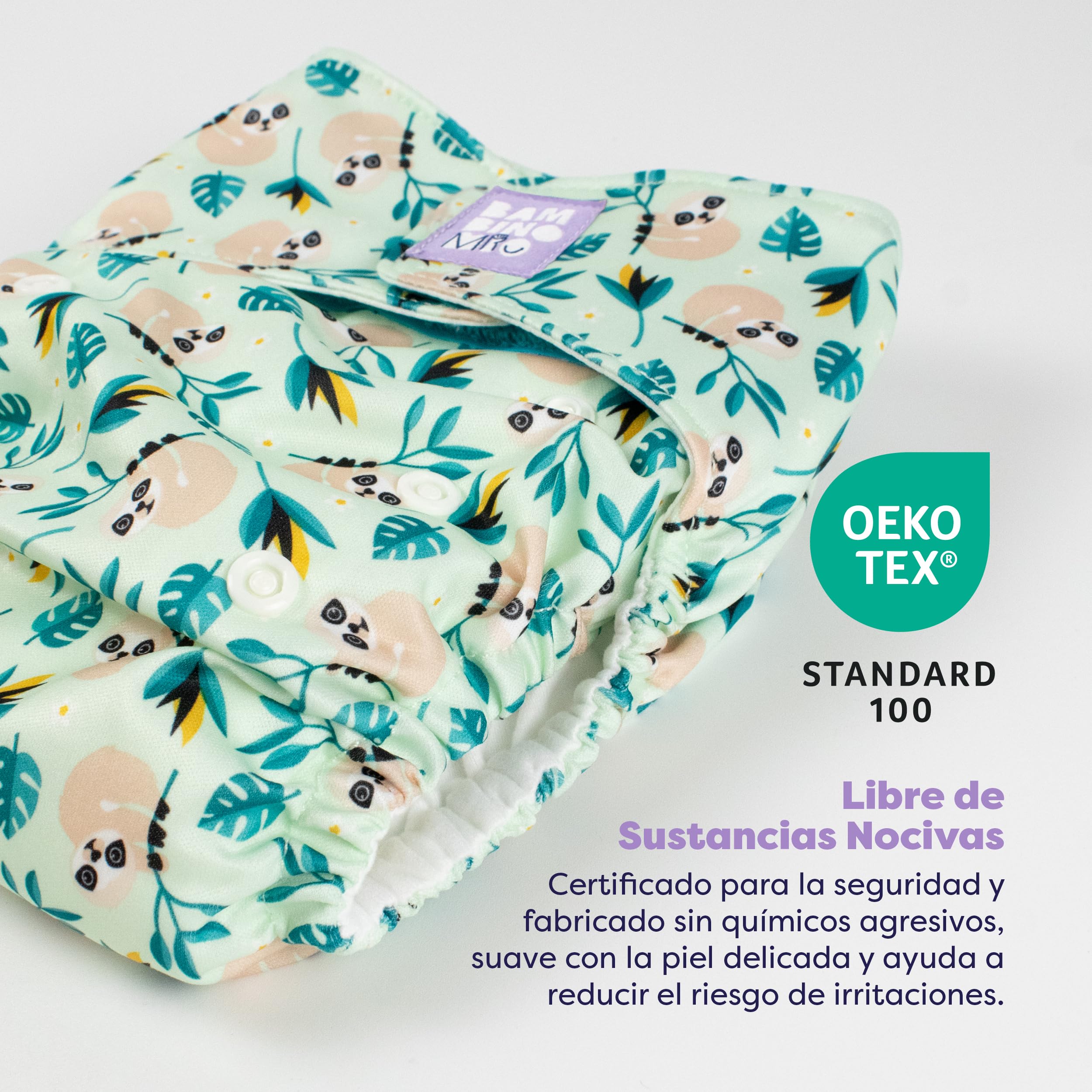 Bambino Mio Paquetes de 5 pañales reutilizables Miosolo Classic (ANIMALES) - pañales de tela «todo en uno», pañales lavables de talla única, resistentes a las fugas y absorbentes