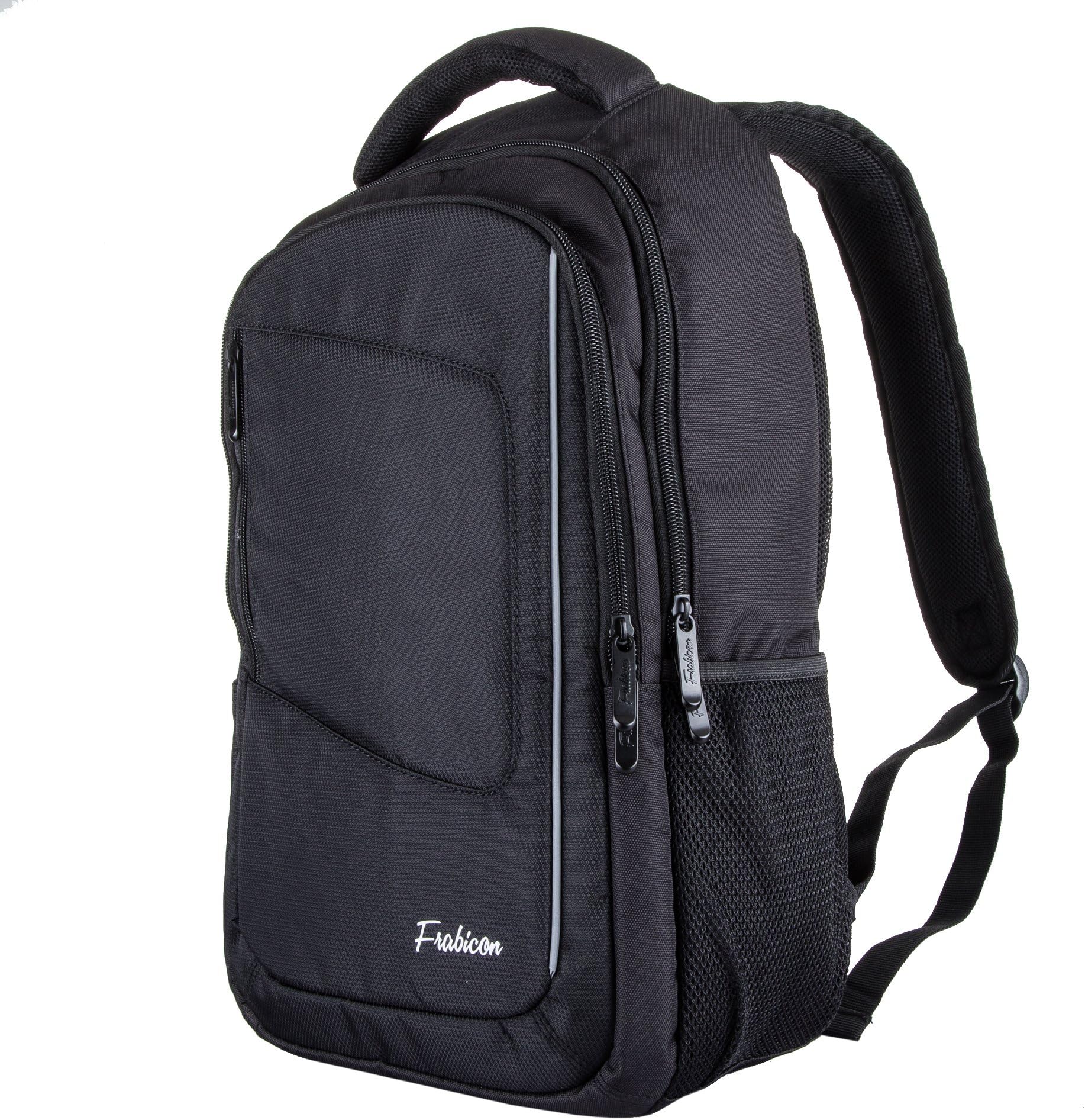 Xplorer Men Laptop Backpack College for 15" MacBook and iPad with Light Reflective Stripe Waterproof for Business Bookbag Mochila - Black