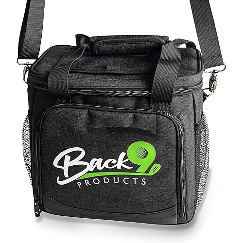 Back9Products Golf Cart Cooler Bag with Magnetic Lid- 12-Can Soft Cooler Bag Collapsible- Perfect for Golfer Cart or Push Cart- Backpack Coolers Insulated Leak Proof- Stylish Gift for Men & Women