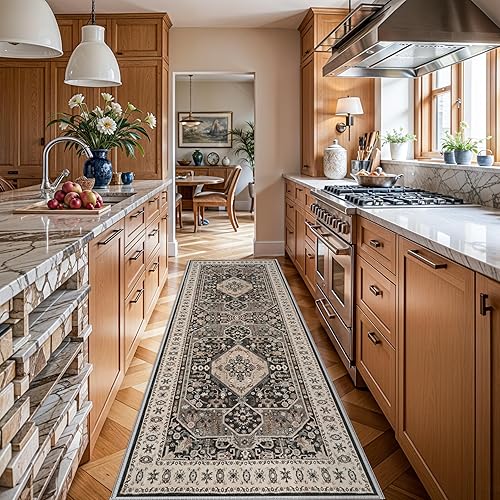 Miniatura 43 de Alfombra de Pasillo Lavable - Alfombras de Cocina de 2'6"x12' con Respaldo Antideslizante, Alfombras de Casa de Campo para Interiores para Sala