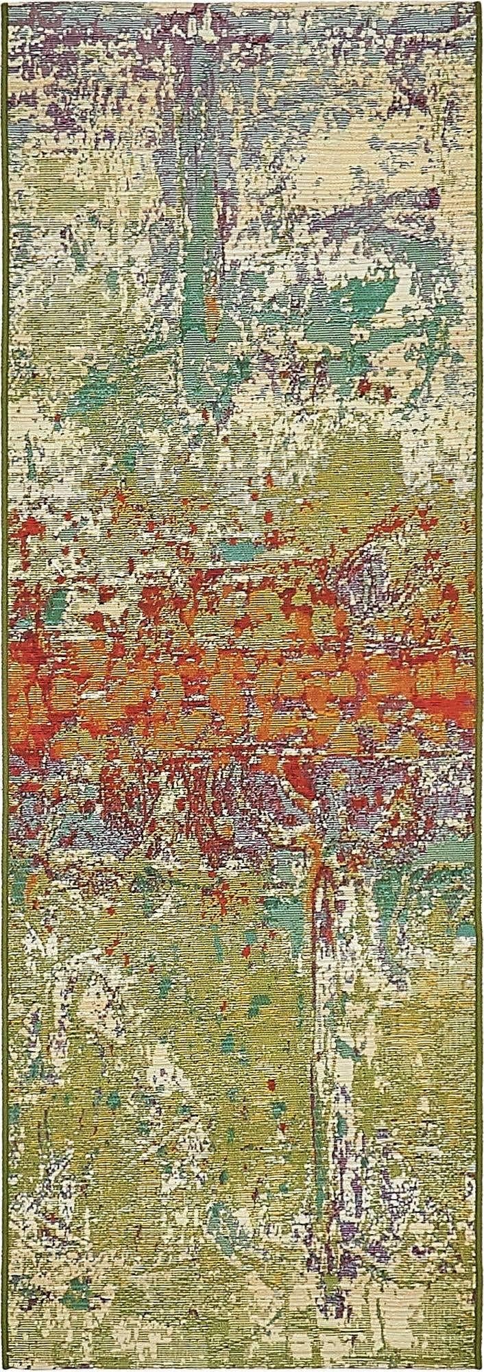 (0.6m x 1.8m, Multi) - Unique Loom Nantucket Collection Modern Transitional Indoor and Outdoor Multi Runner Rug (0.6m x 1.8m)