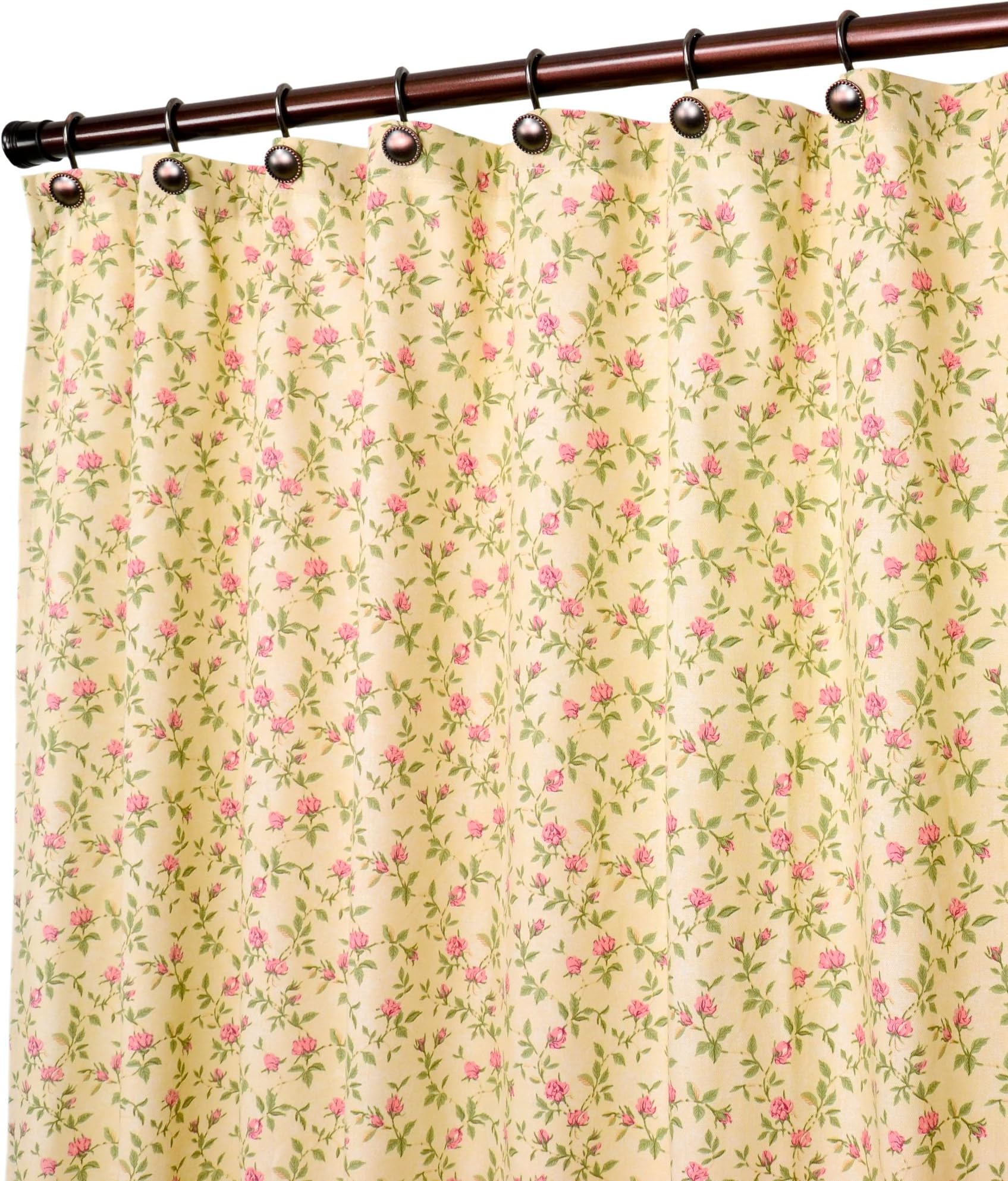 Ellis Curtain Marcia Floral Vine Print Shower Curtain, 70 by 72-Inch, Green