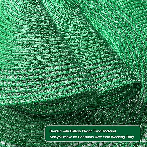 Miniatura 2 de SHACOS Juego de 6 manteles individuales redondos de malla con purpurina con borde hueco de 15 pulgadas, manteles individuales decorativos lavables