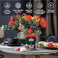 Vista 1 de Ahmad Tea Caddy Caja de regalo de estaño, escena inglesa, desayuno inglés, 100 gramos