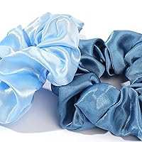 Vista 5 de Coleteros de satén para el cabello: lindos y grandes sujetadores de cola de caballo para cabello grueso y rizado - lazos para el cabello sin