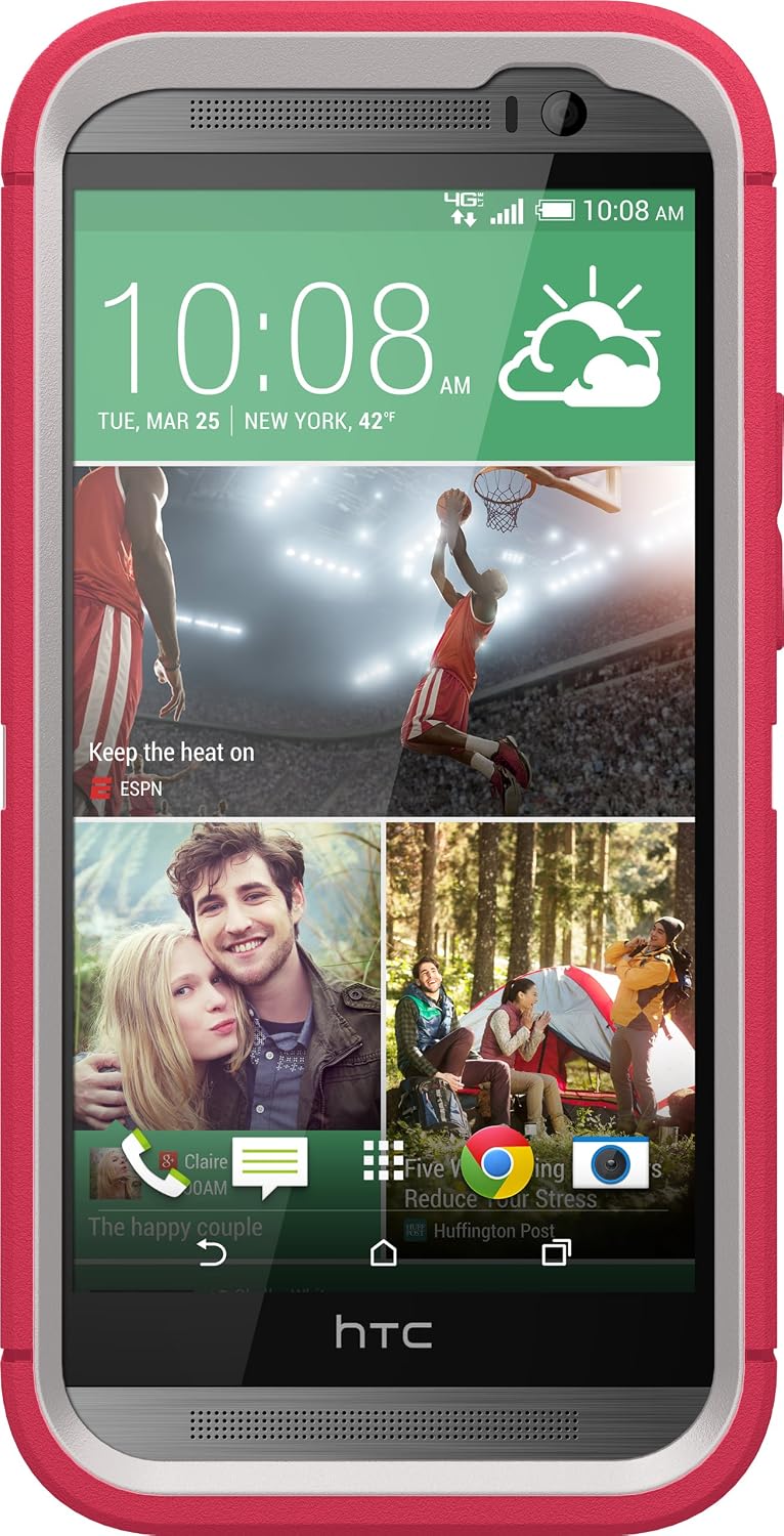 Otterbox Defender Series for HTC One M8 - Frustration-Free Packaging - Neon Rose