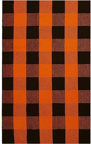 Vista 94 de KILOCOCO Alfombra de rayas beige de 2.3 x 3.6 pies para interiores y exteriores, alfombra tejida a mano de algodón lavable a rayas para puerta Rayas