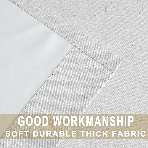 Miniatura 7 de Kayne Studio Cortinas plisadas opacas de mezcla de lino de 95 pulgadas de largo, cortinas plisadas para sala de estar, con aislamiento térmico,