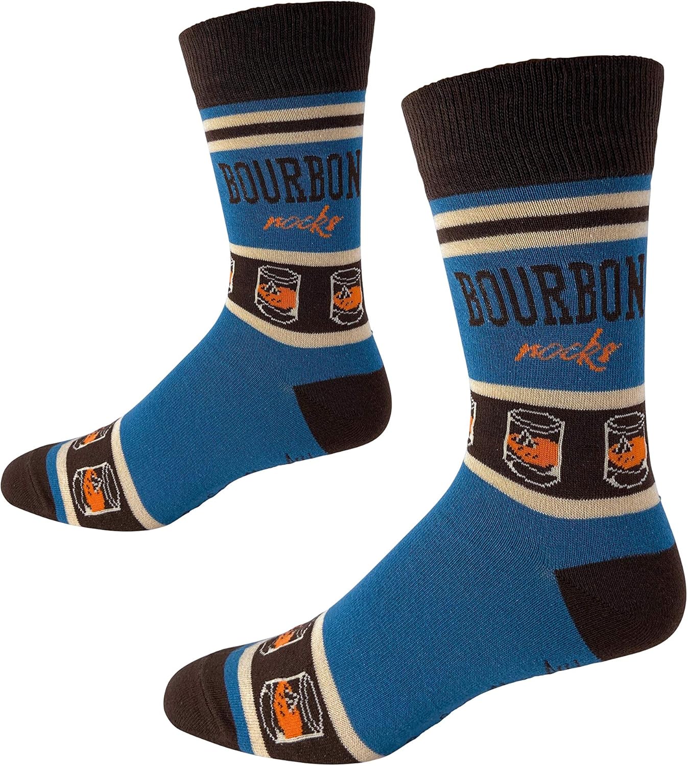 Bourbon Rocks Men's Socks | Bourbon Gift for Men Funny Novelty Fashion Dress Socks | Unique Gifts for Whiskey Lovers | Fun Novelty Apparel - Image 2
